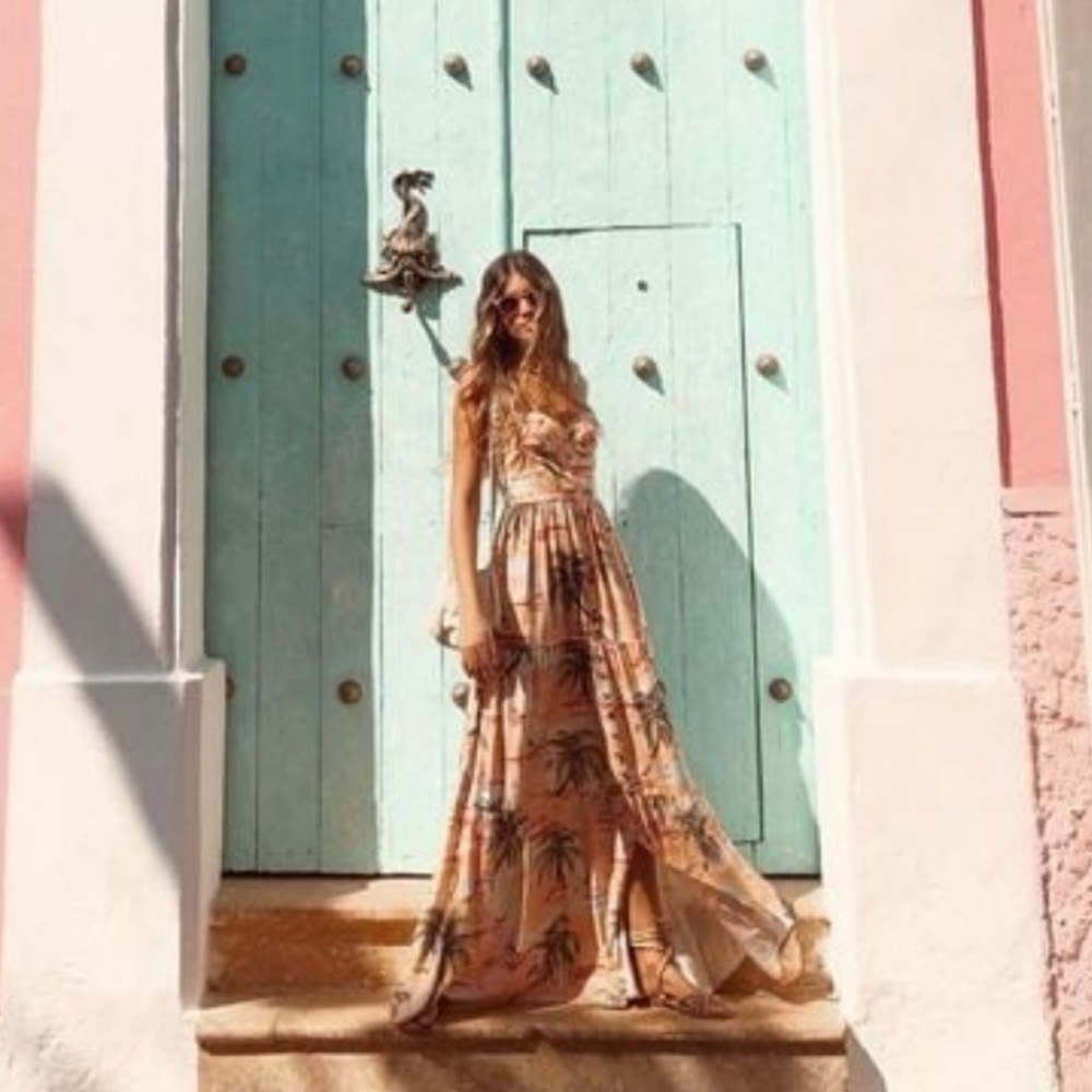 NWT Agua Bendita Dunna Luau Maxi Dress - Picture 3 of 12